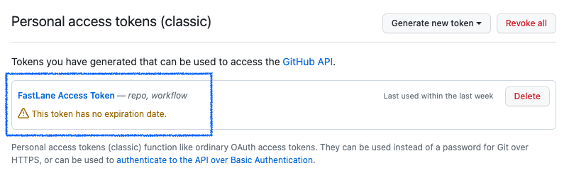 access token with correct permissions