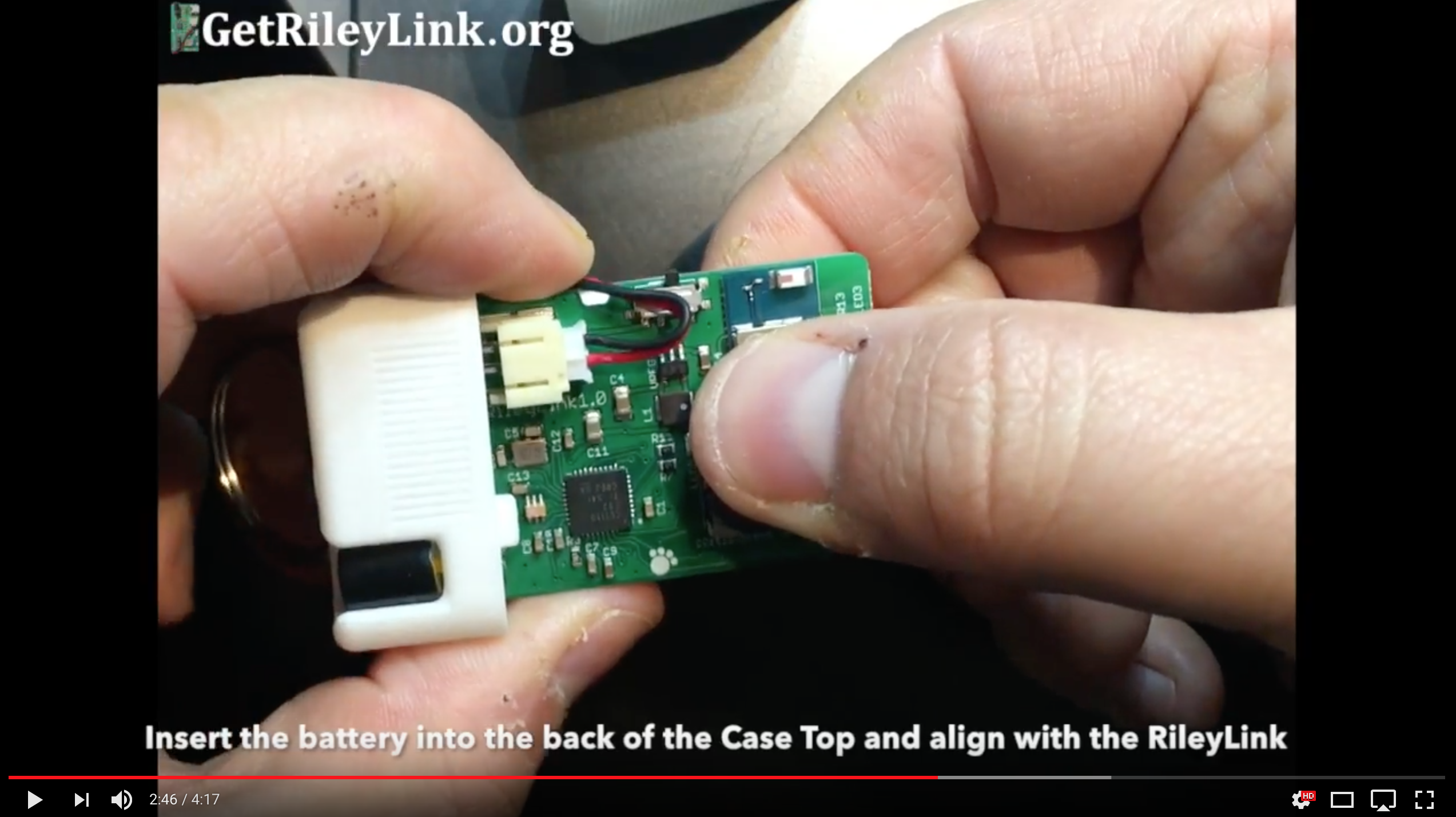 frame for video on how to insert RileyLink into slim case, follow link for video