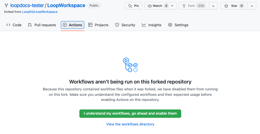 workflows disabled screen