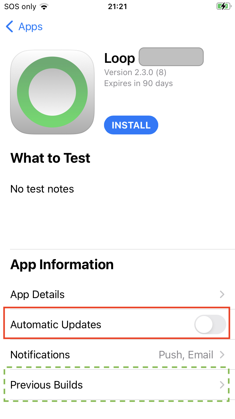 enable or disable automatic update for Loop