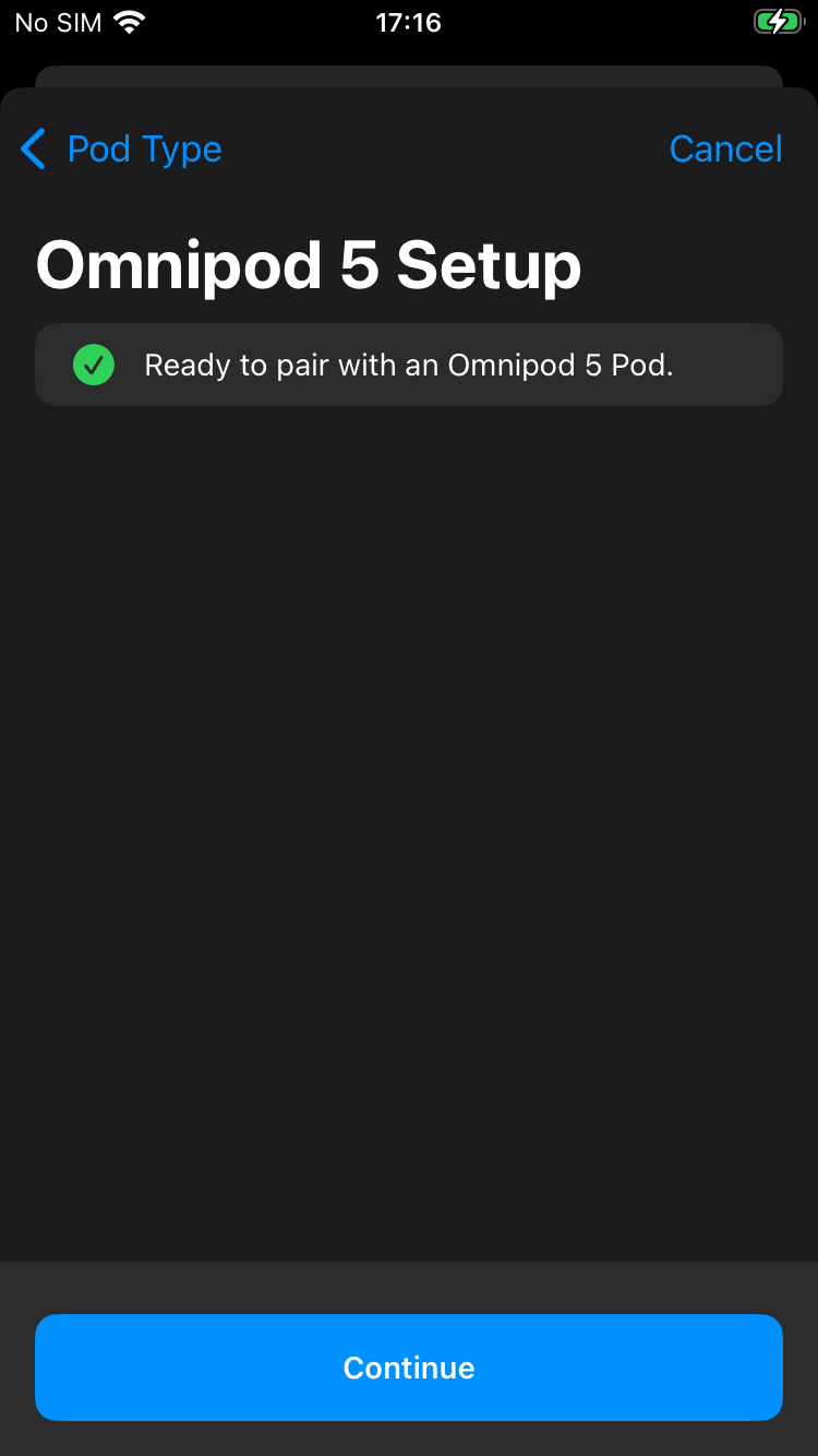 success screen after downloading an Omnipod 5 certificate