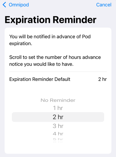 initial screen for pod expiration notifications